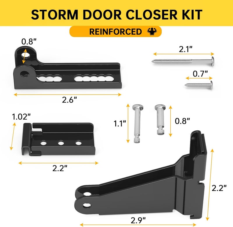 KOMOHOM Thickened Storm Door Closer Bracket，Repair Jamb Bracket Compatible with Andersen，Durable Screen Door Closer Replacement Parts Kits with Emco/Larson/Pella, Protecting Doors from Damage from Winds - Image 5